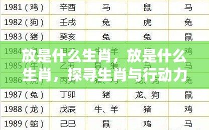 探寻生肖与行动力独特联系,放是哪个生肖的象征?