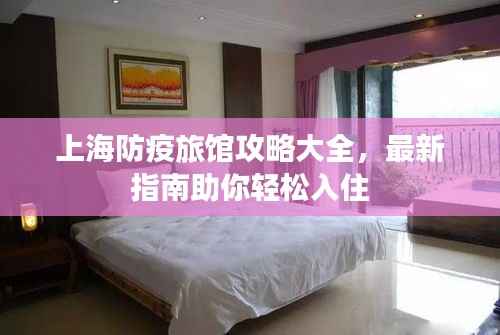 上海防疫旅馆攻略大全,最新指南助你轻松入住