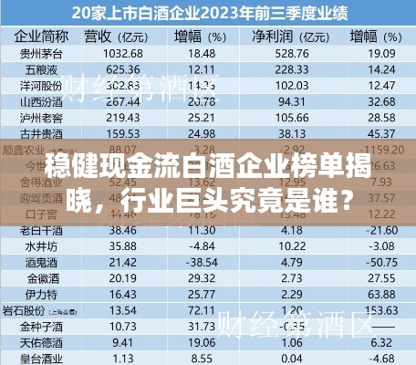 稳健现金流白酒企业榜单揭晓,行业巨头究竟是谁?