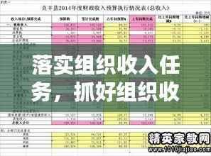 落实组织收入任务,抓好组织收入工作